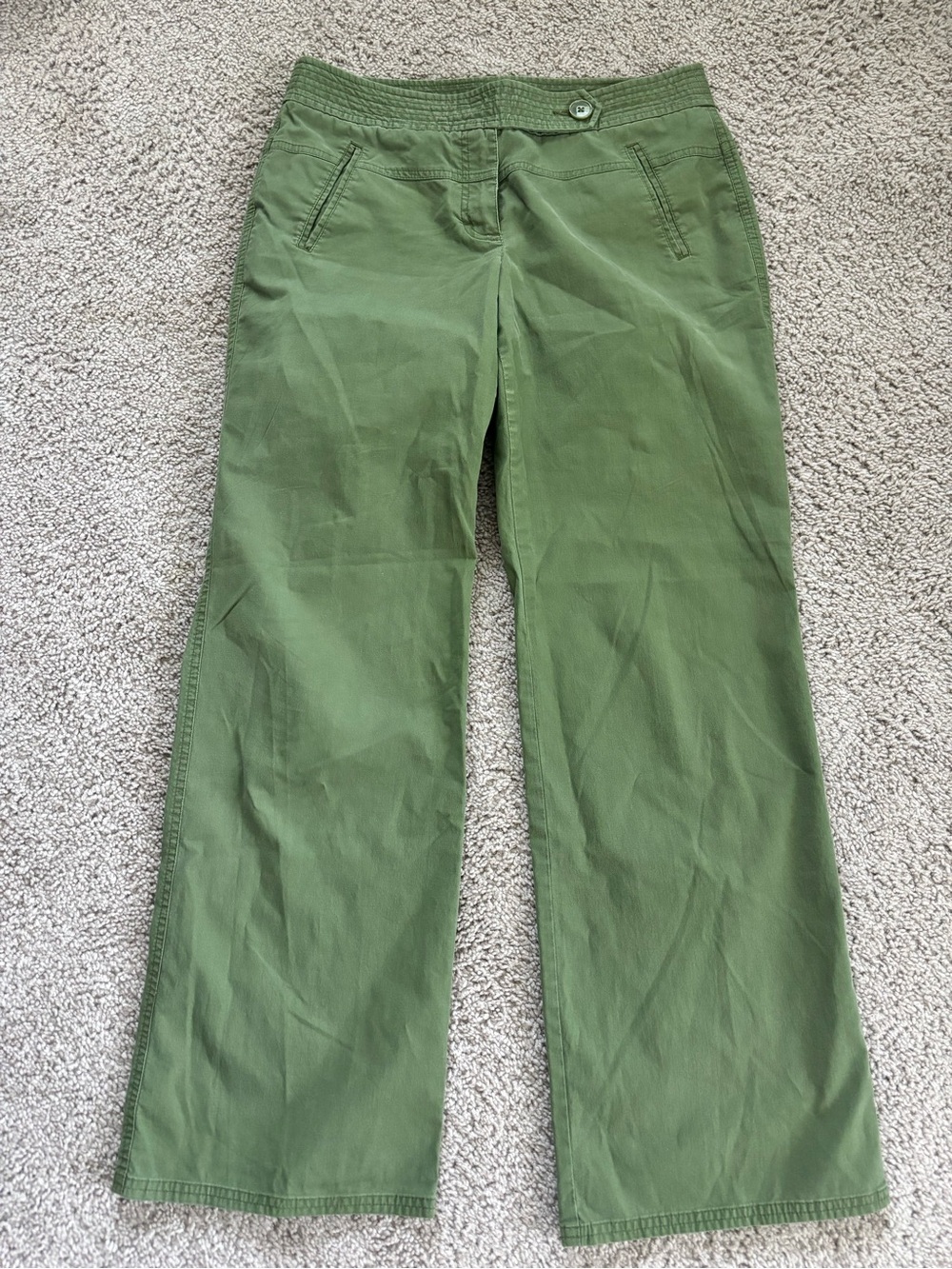 Loft Olive Green Wide Leg Casual Pant Sz 6